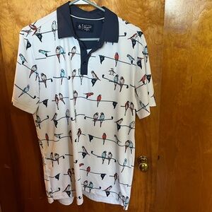Penguin bird on golf club golf polo